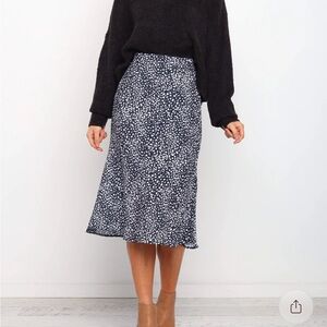 Petal & Pup Navy Blue and white Falco Midi Skirt